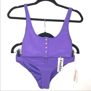 Frankie’s Alana Ribbed Bikini Set Amethyst M